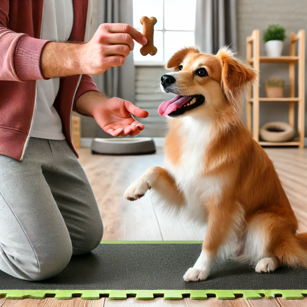 כלב נותן יד