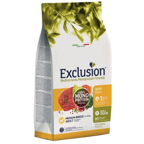 Exclusion | אקסלוז'ן בקר לכלבים בוגרים מגזע בינוני – 12 ק"ג