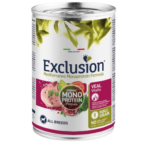 Exclusion | אקסלוז'ן שימור מזון עגל לכלבים