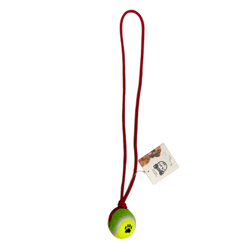 כדור טניס עם חבל למשיכה וזריקה – צעצוע מלהיב לכלבים שאוהבים לרדוף!